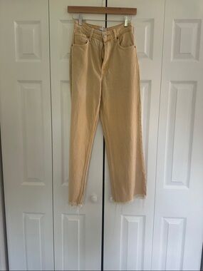 Zara Straight-Leg Jeans in Beige
